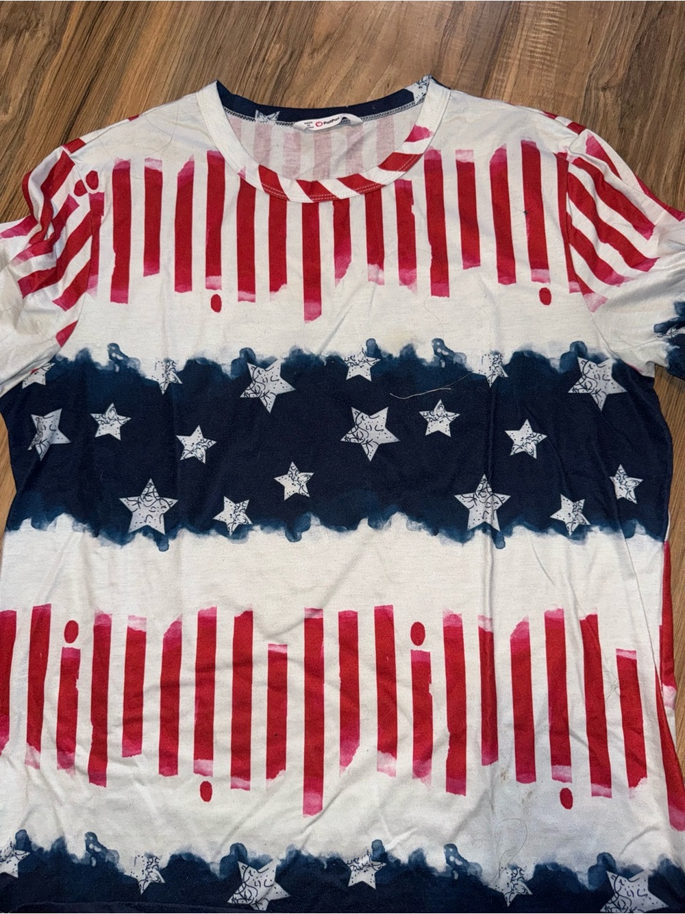 PatPat Red White & Blue Star and Stripe Short Sleeve Tee